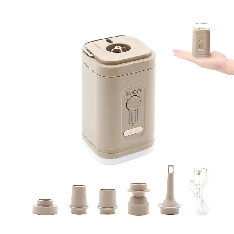 Mini Electric Air Pump with Lights Wireless Air Compressor Inflator/Deflator Pumps for Indoor/Outdoor Camping Equipment (image for) Mini Electric Air Pump with Lights Wireless Air Compressor Inflator/Deflator Pumps for Indoor/Outdoor Camping Equipment